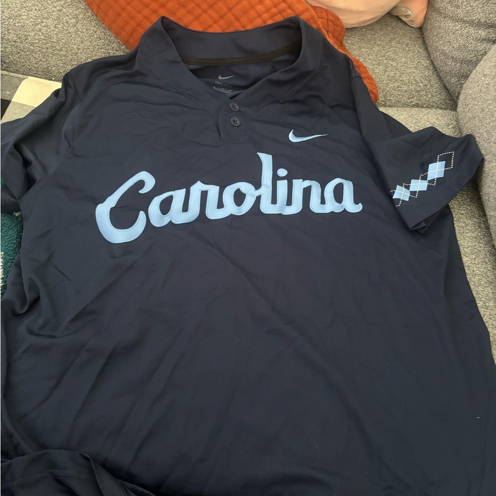 Nike Black and Light Blue Polo Shirt